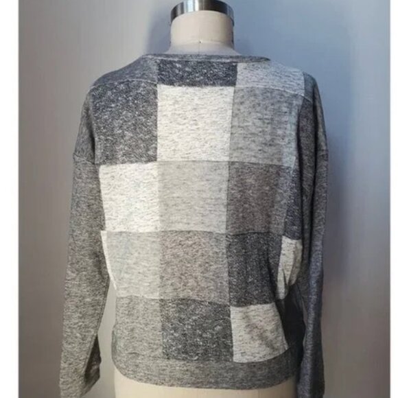 Revolve Derek Lam 10 Crosby Gray Wool Patchwork Sweater Small S - Picture 5 of 6